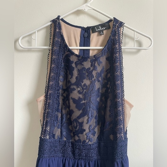 Lulu's Navy Lace Maxi Dress - Picture 6 of 12